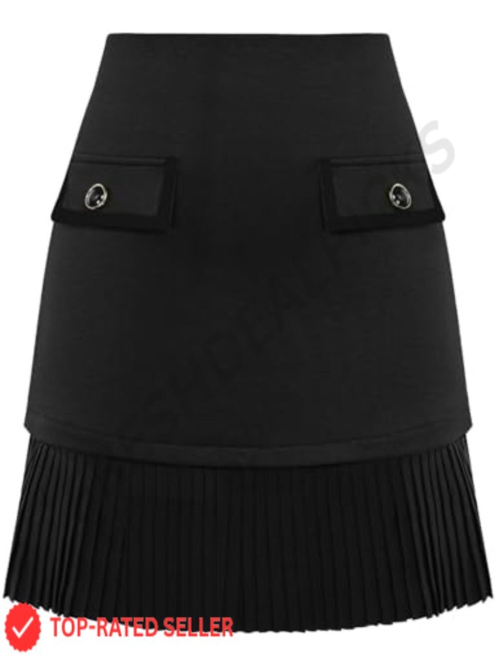 High Waist Pleated A-Line Mini Skirt Polyester Blend